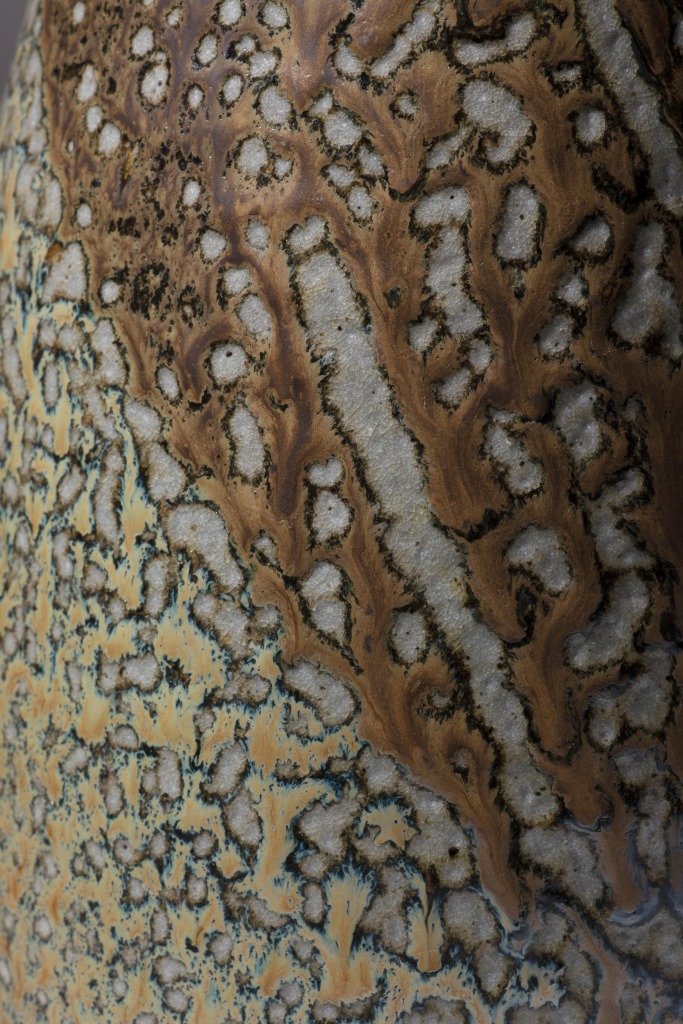 Detail of salt-glazed ceramic vessel.